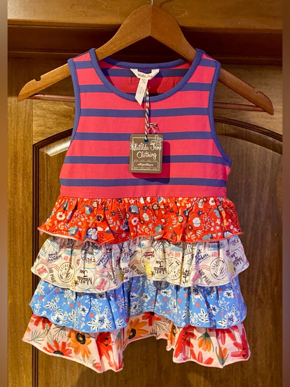 Matilda Jane Striped Top with Tiered Ruffled Bottom